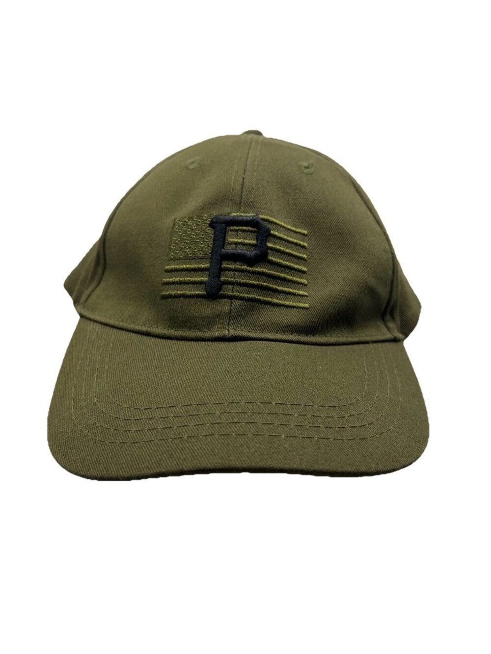 Pittsburgh Pirates USA Flag Army Green Military Baseball Hat Cap PNC Park WV